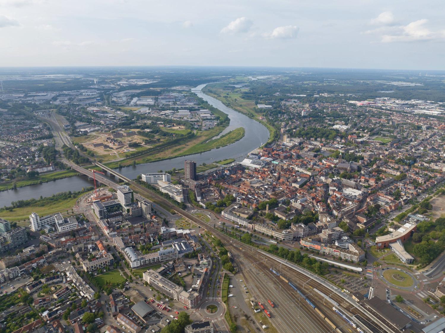 Luchtfoto van het centrum van Venlo